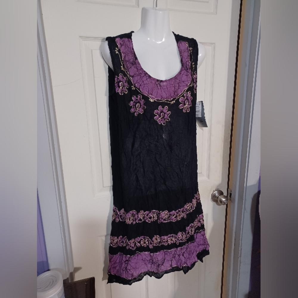 Chic Black and Purple Floral Women's  Dress